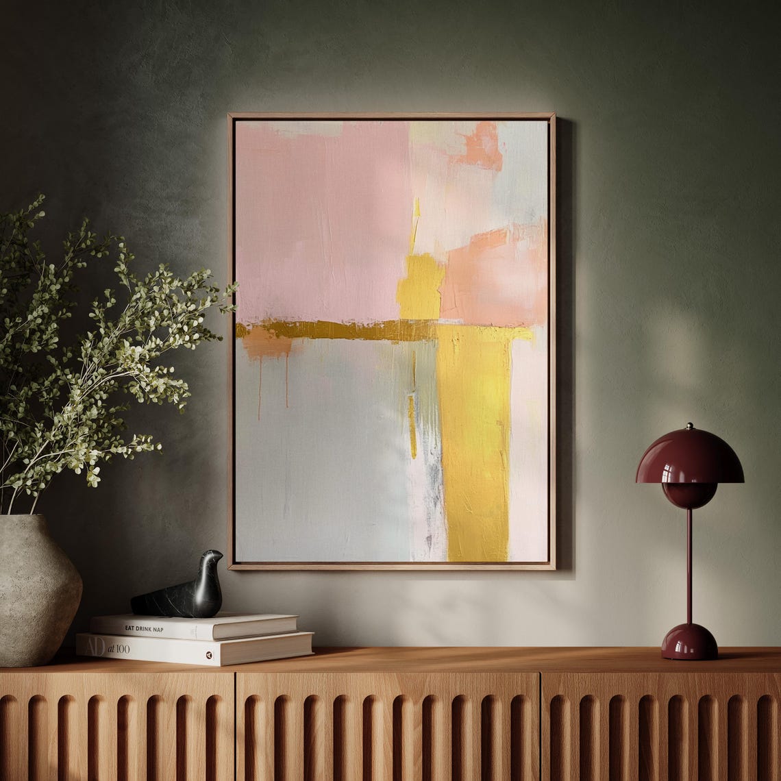 Pink Gold Abstract Minimalist Textured Modern Pastel Art Poster - Image 7