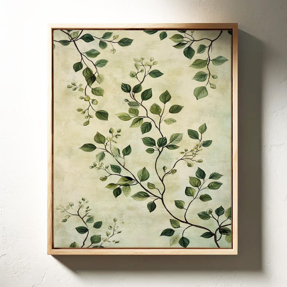 Vertical Climbing Green Vines Botanical Chinoiserie Art Poster - Image 4