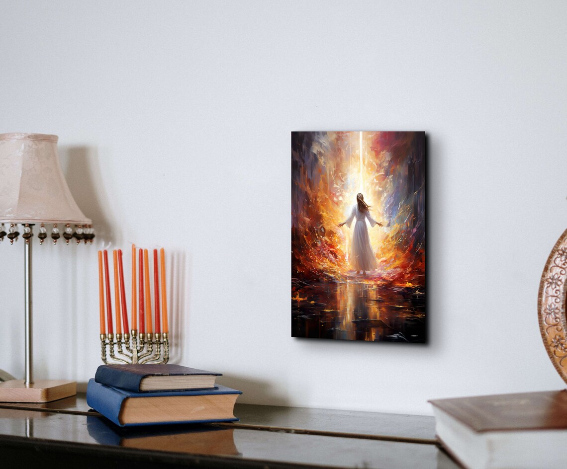 Woman Walking Into Light Spiritual Ascension Heavenly Art Poster - Image 6