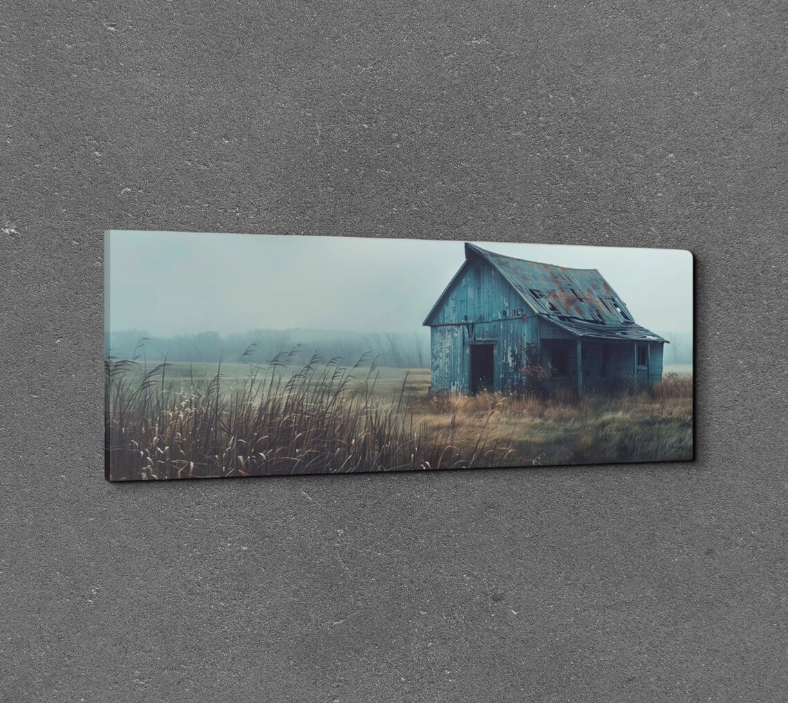 Antique Barn Art Print, Rustic Farmhouse Panorama - Image 3