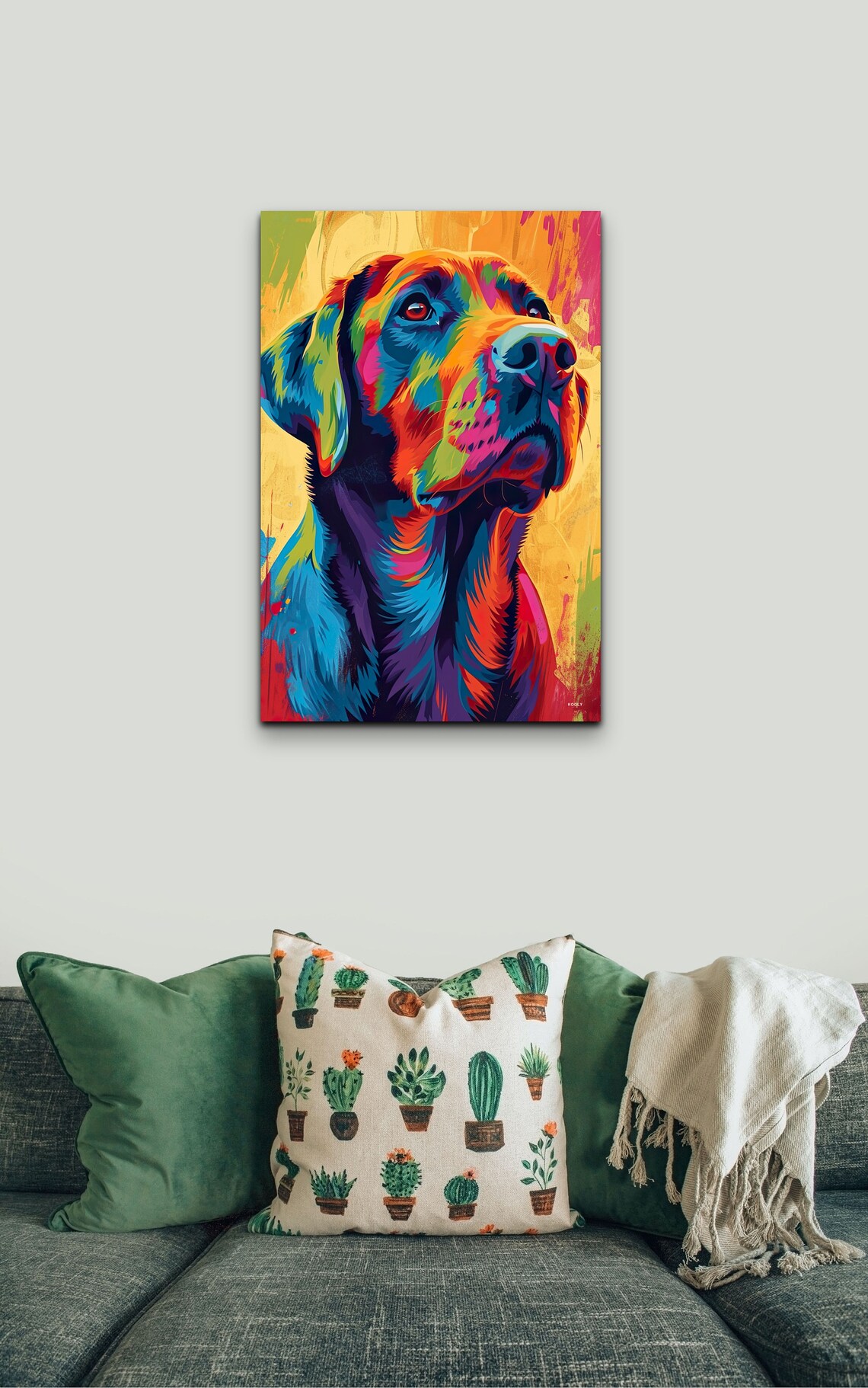 Labrador Retriever Portrait in Dazzling Neon Rainbow Pop Art Poster - Image 6