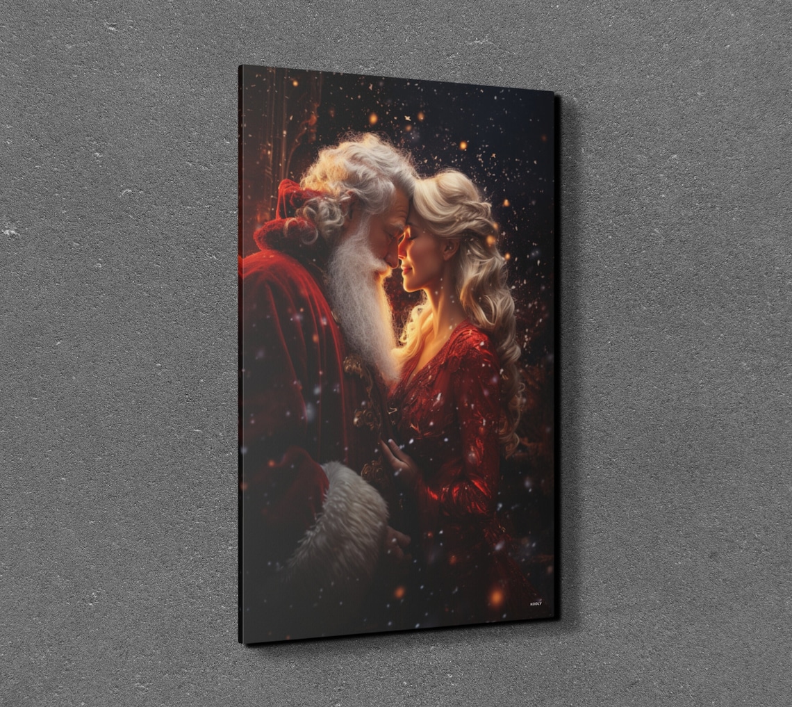 Mr & Mrs Clause Art Print, Holiday Wall Art - Image 2