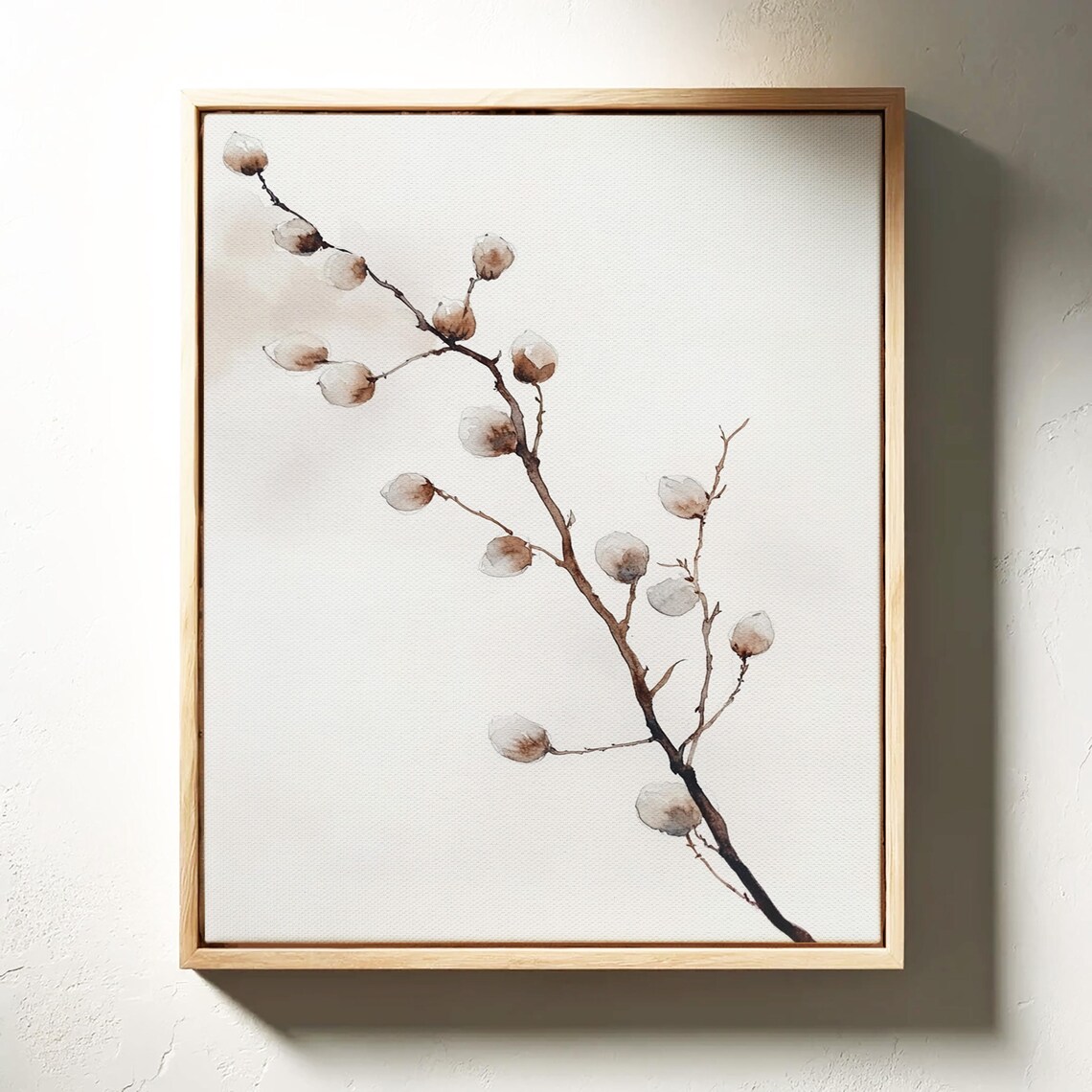 Cotton Blossom Watercolor, Minimalist Botanical Illustration - Image 3