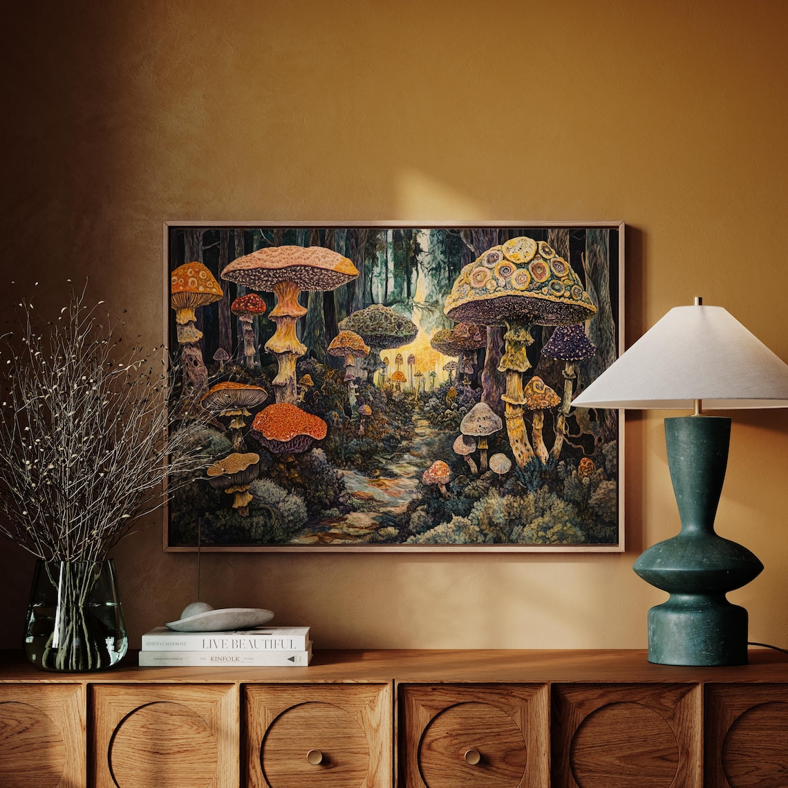 Whimsical Mushroom Forest Art Print, Fantasy Fungi - Image 6