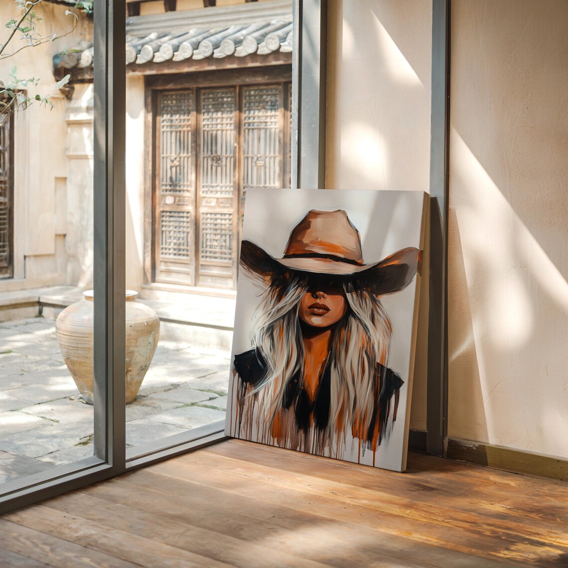 Cowgirl Wall Art, Western Woman Portrait Art Print - Image 2