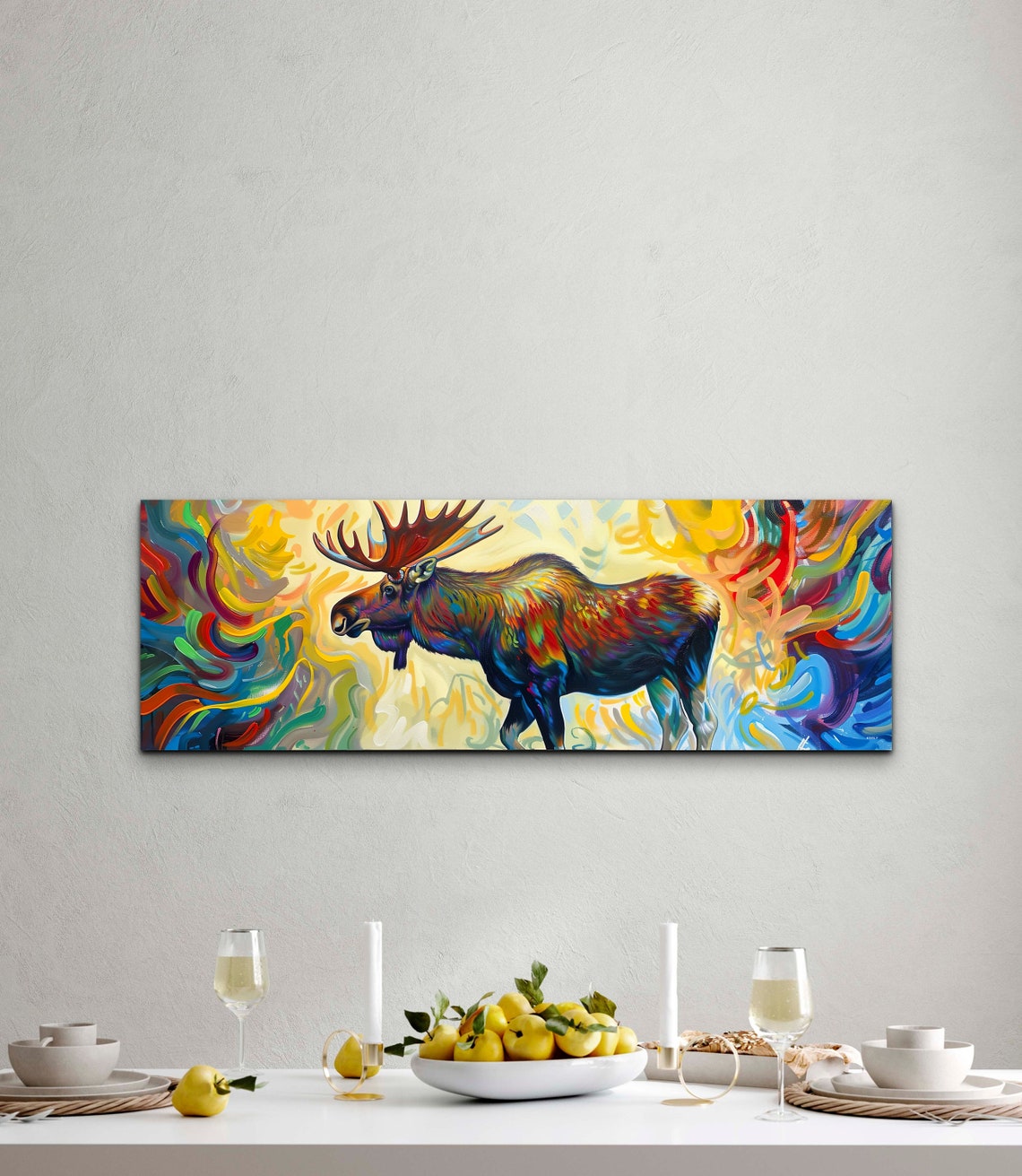 Abstract Moose Panoramic Wall Art Print - Image 3