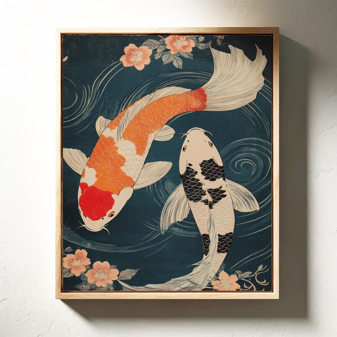 Japanese Koi Fish Art, Elegant Yin Yang Symbolism - Image 6