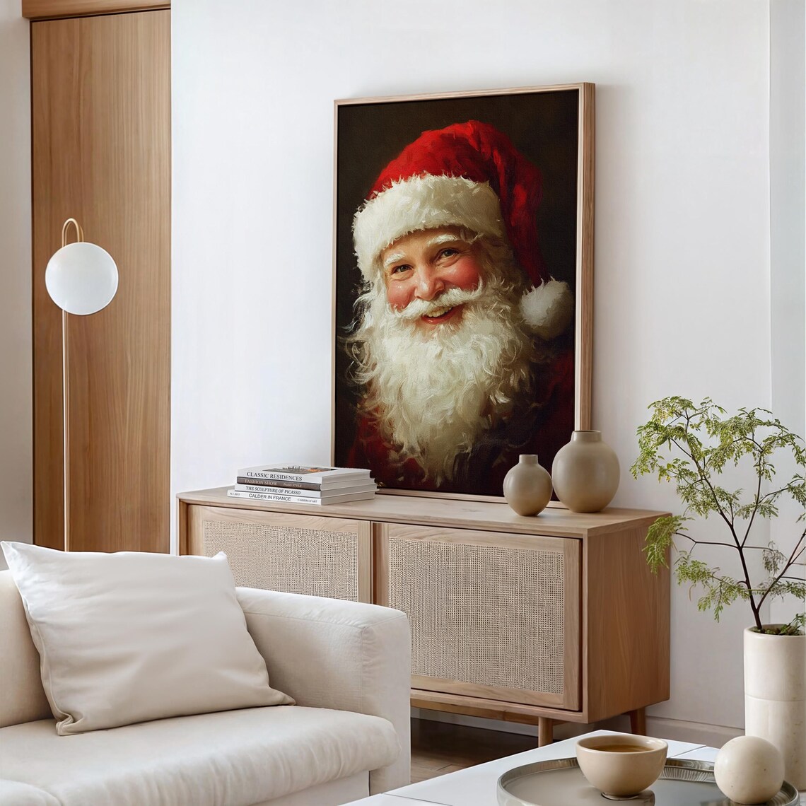 Jolly Santa Claus Face Portrait With White Beard Vintage Style Poster - Image 6