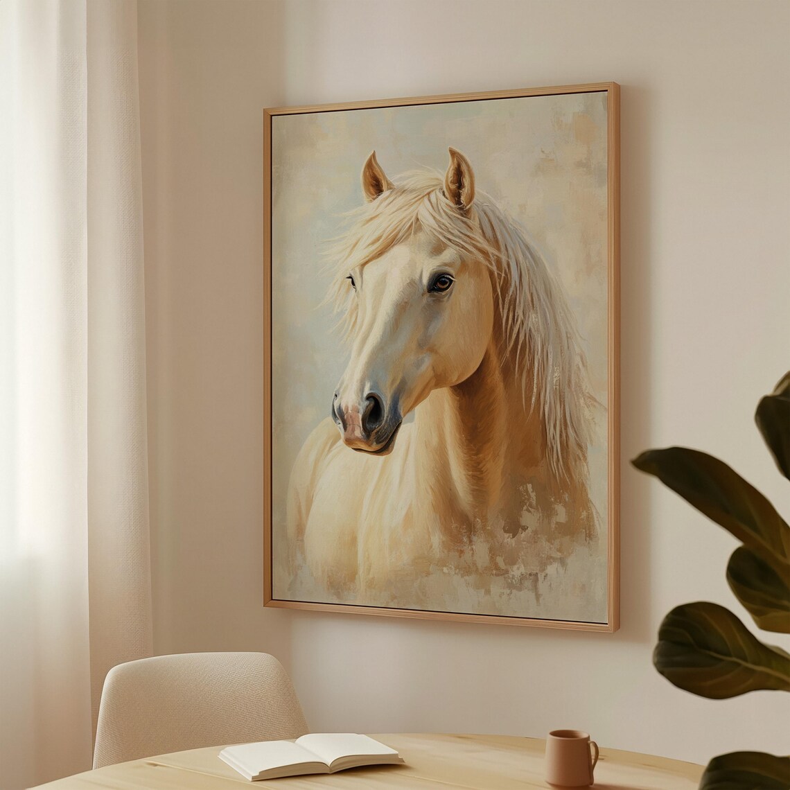 Palomino Horse Head Portrait Soft Vintage Equestrian Wall Poster
