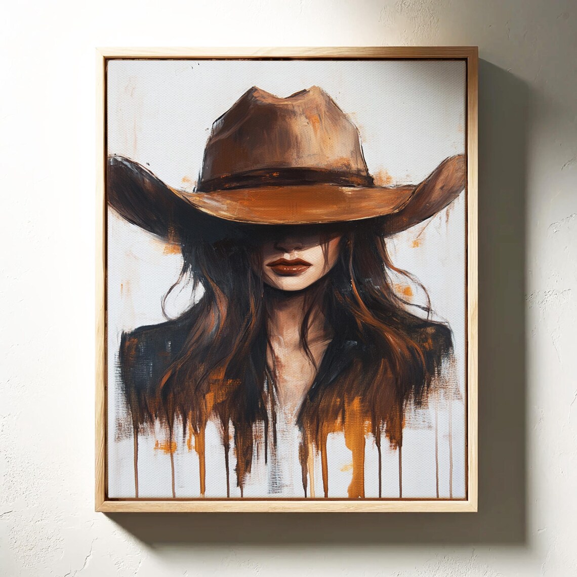Cowgirl Wall Art, Dripping Paint Rustic Boho - Image 4