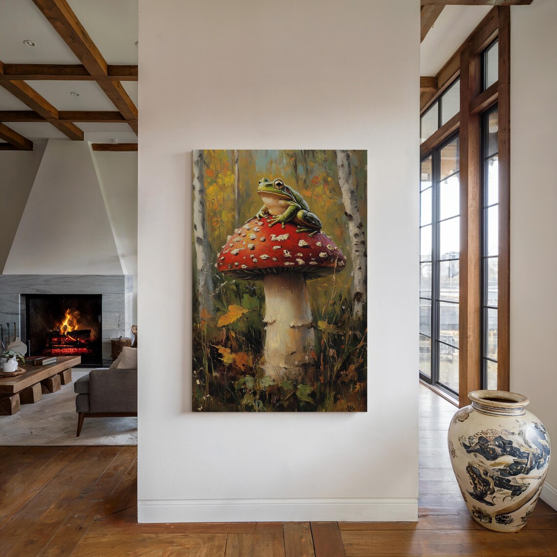Whimsical Frog On Mushroom Autumn Forest Art Print - Image 7