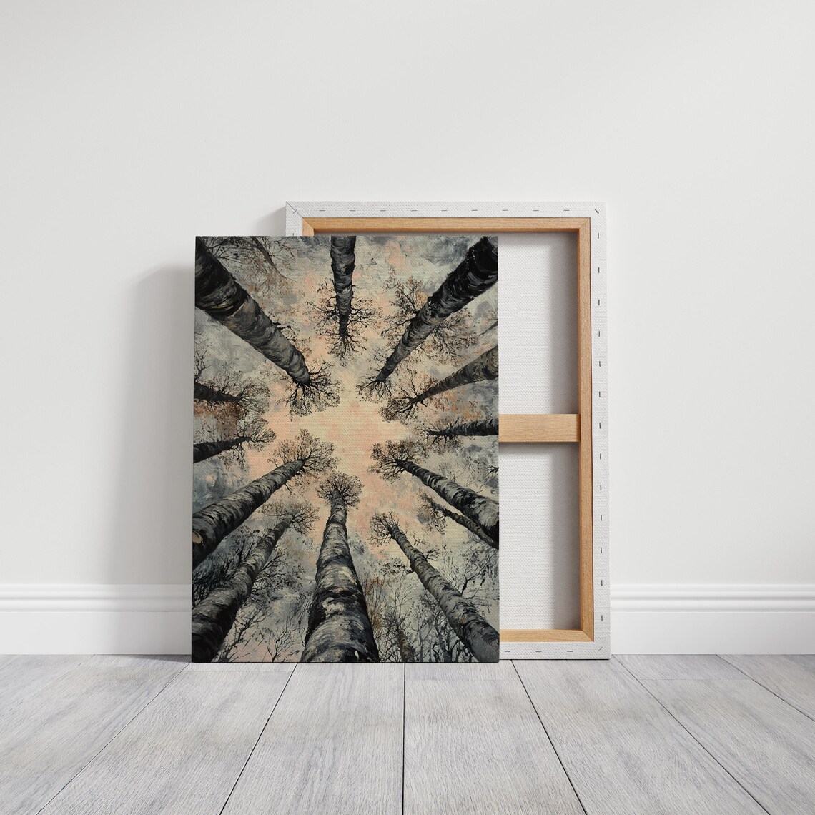 Birch Tree Canopy, Winter Forest Nature Art Print - Image 3