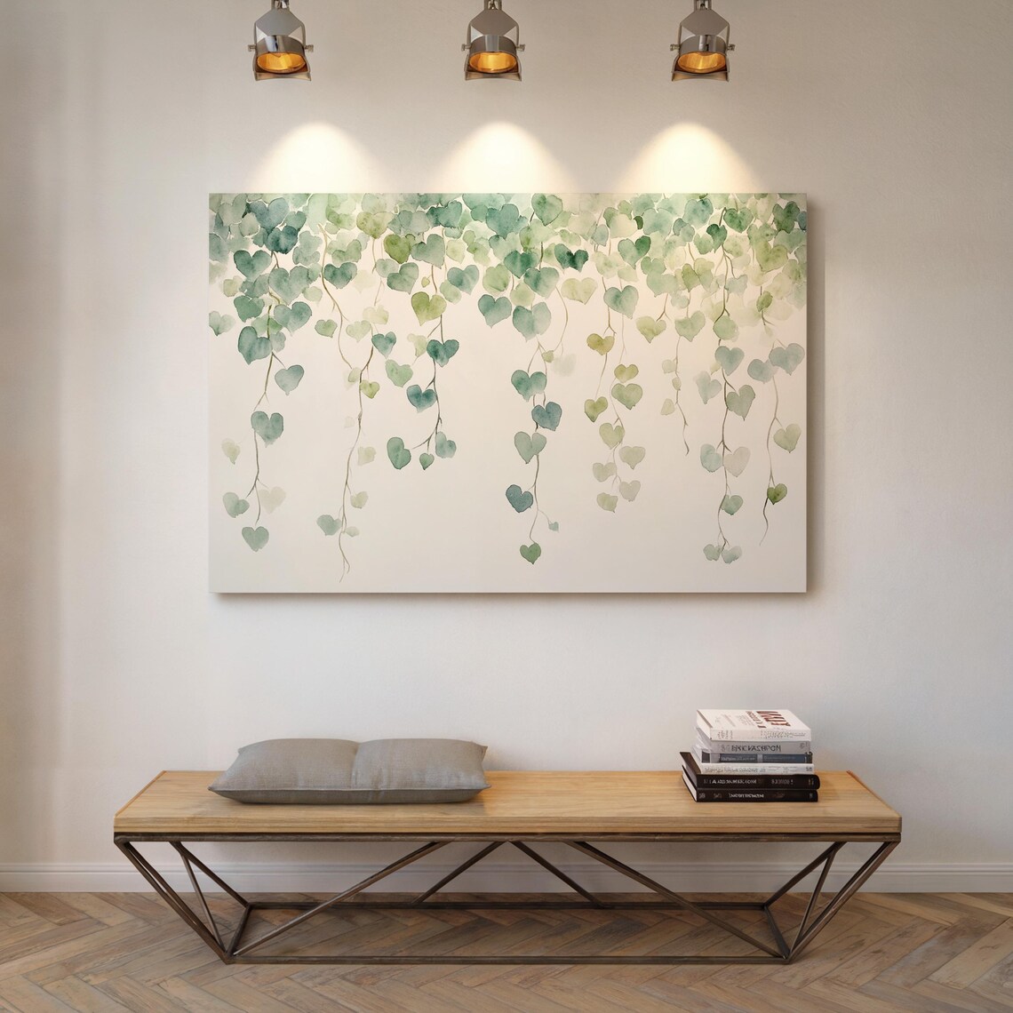Watercolor Heart Shaped Leaves, Minimalist Botanical Art - Image 5