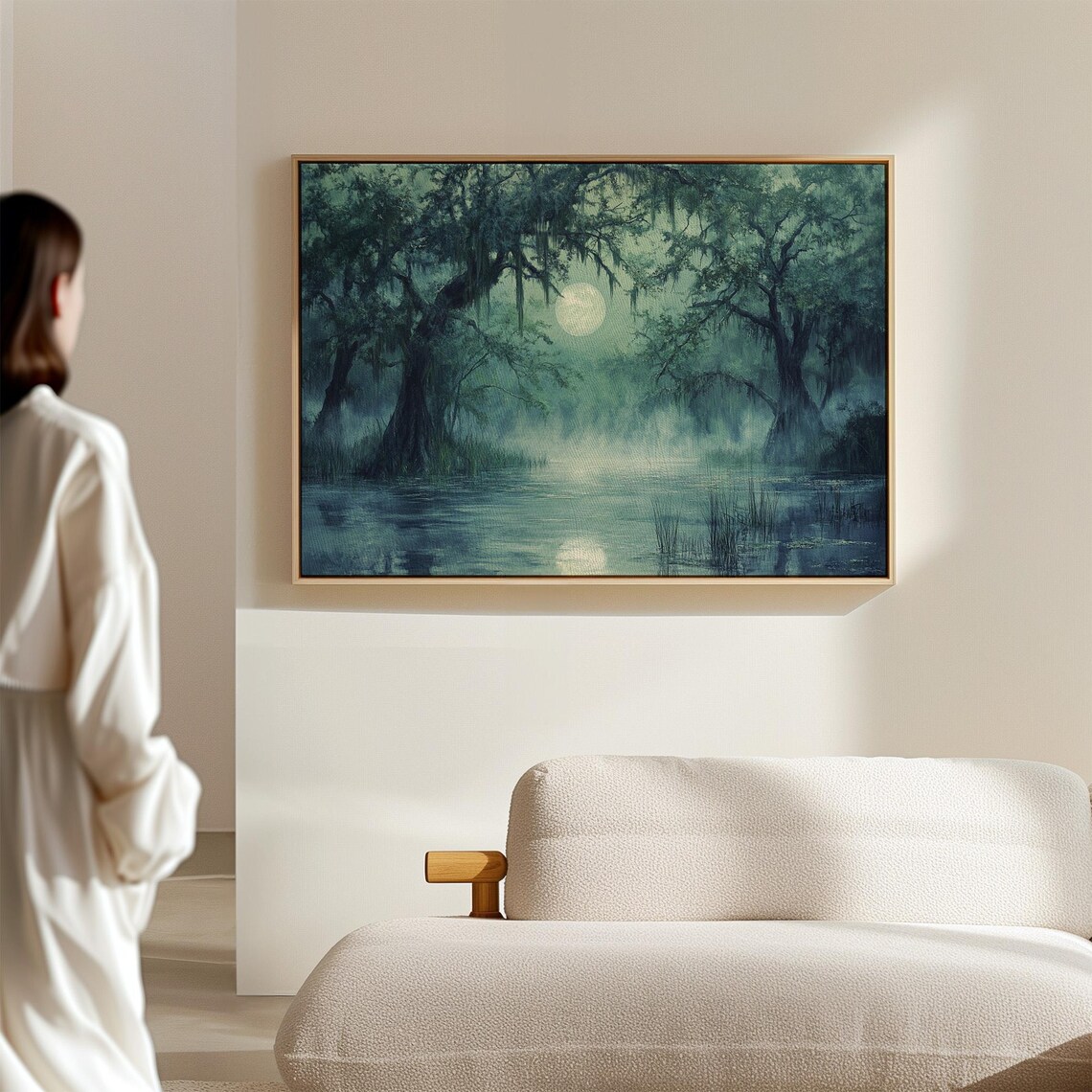 Mystical Moonlit Swamp Art Print, Forest Landscape - Image 6