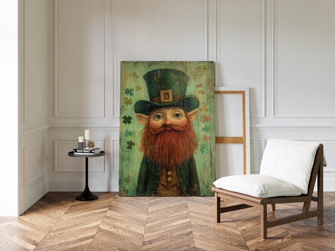 Irish Leprechaun Portrait, Vintage St Patricks Day Art Print - Image 5