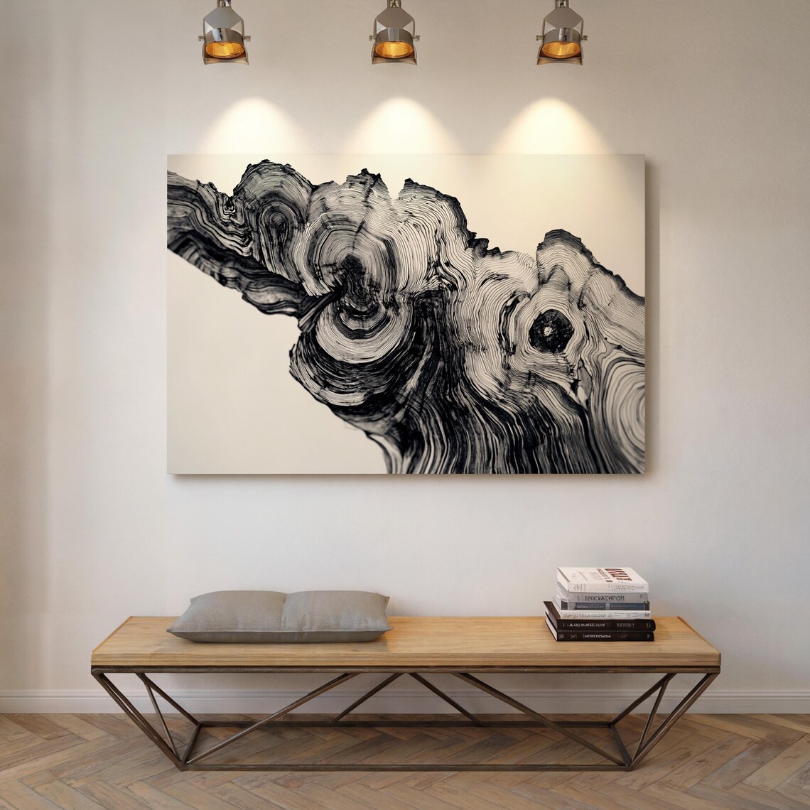 Abstract Tree Ring Art Print, Minimalist Nature Decor - Image 4