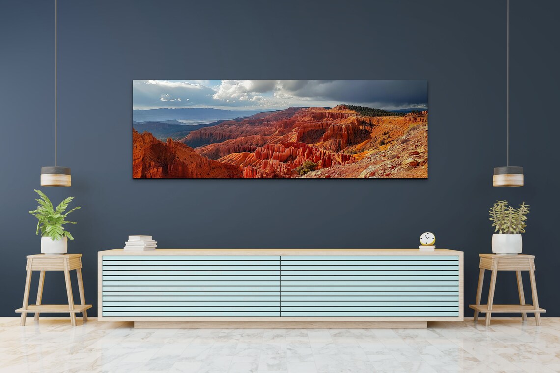 Cloudy Sky Cedar Breaks Utah, Western Landscape - Image 4