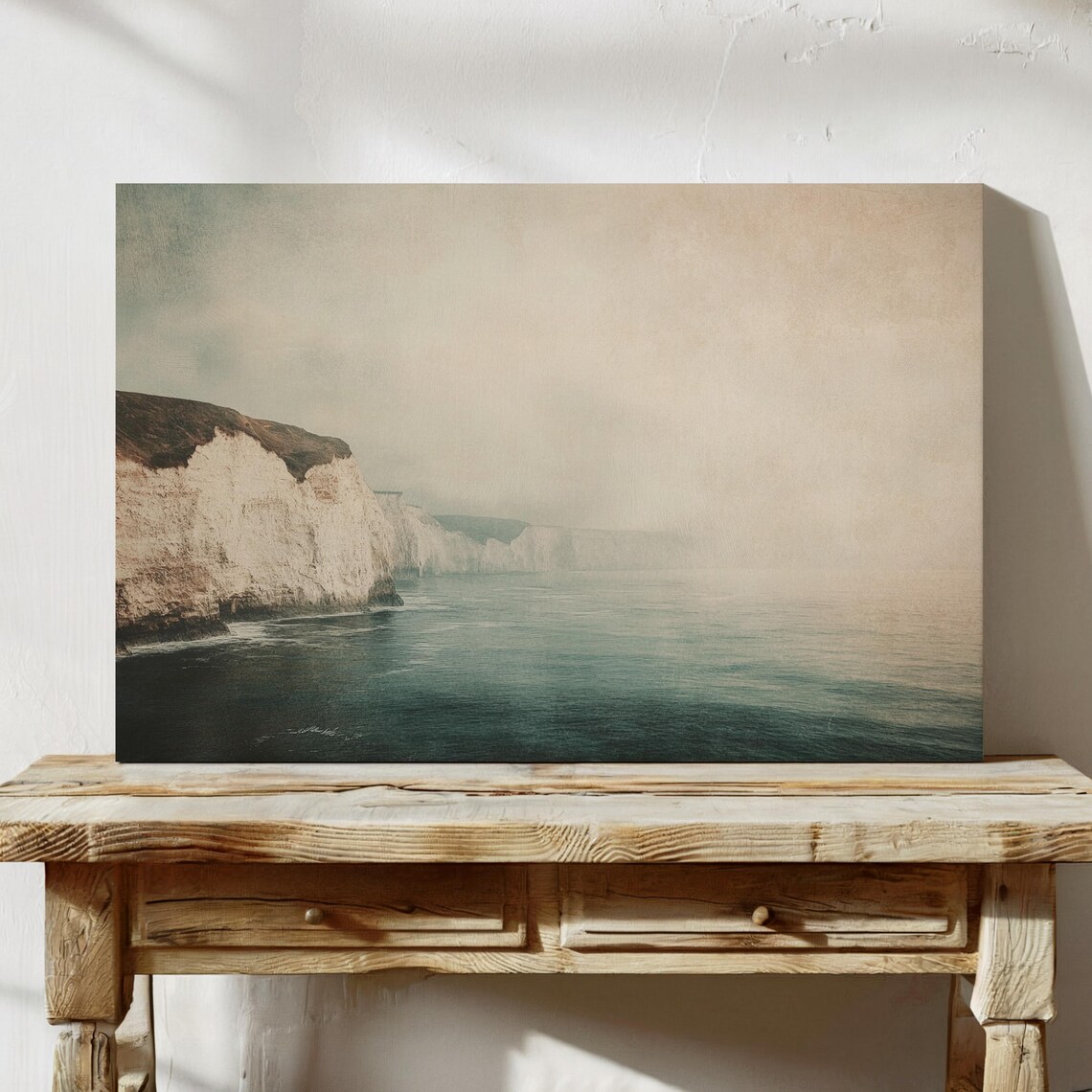 White Cliffs Coastal Art, Serene Seaside Landscape - Image 7