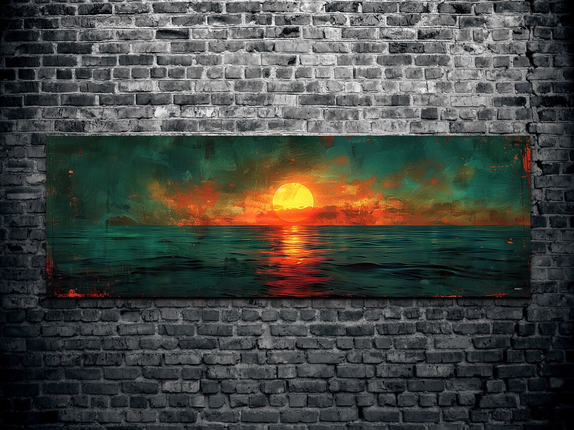 Panoramic Mid-Century Modern Sunset Art Print - Image 2