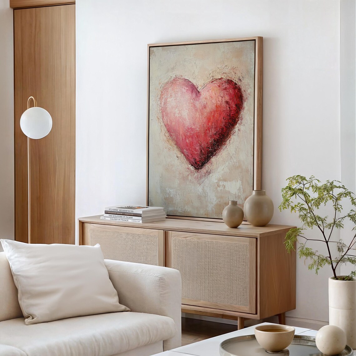 Romantic Red Heart Textured Abstract Love Painting Valentine Poster - Image 7