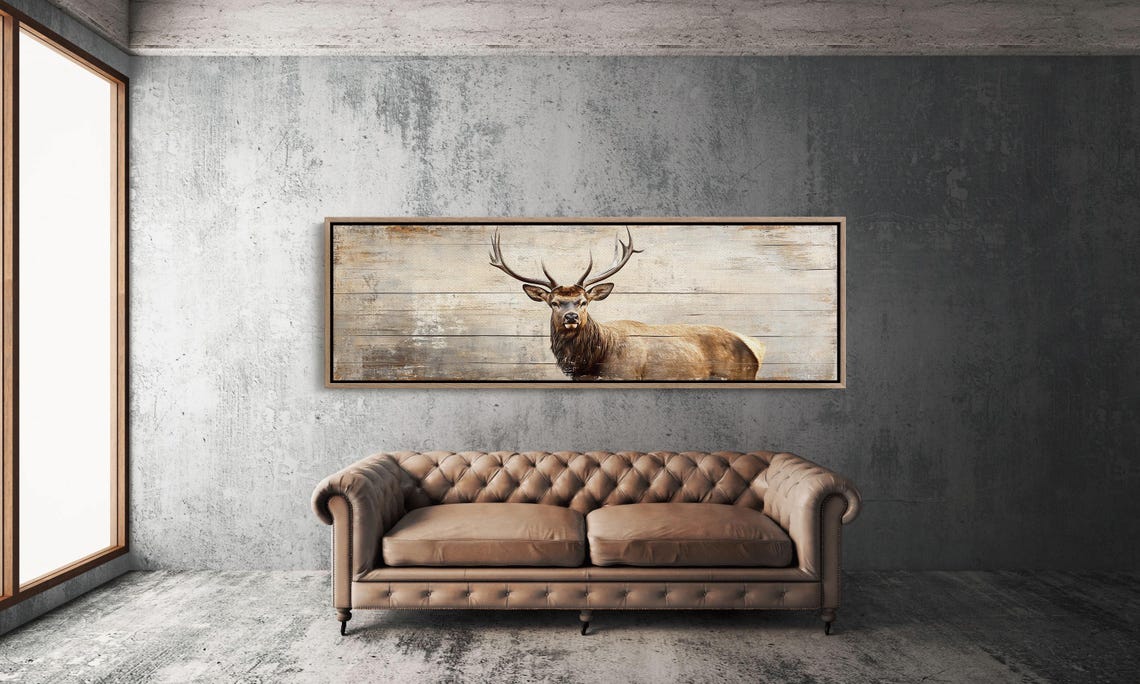 Rustic Deer Majestic Buck Weathered Wood Background Wildlife Poster - Image 7
