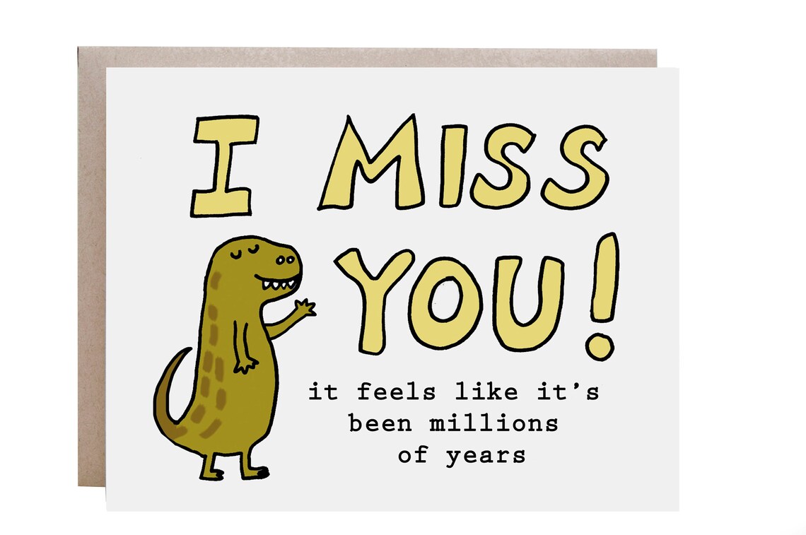 Funny Miss You Card, Humor Typography