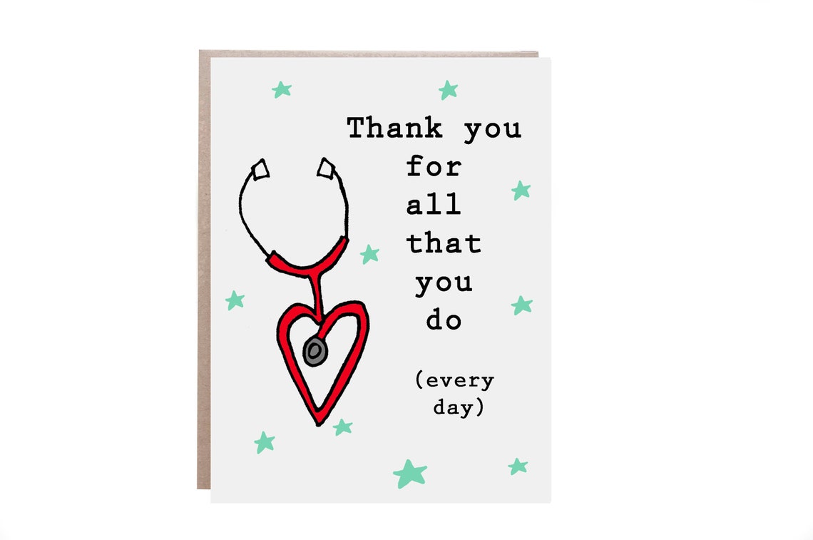 Thank You Nurse Heart Stethoscope Appreciation Greeting Card Poster
