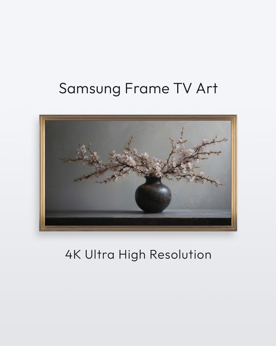 Samsung Frame Tv Art Cherry Blossom Still Life 4k Print