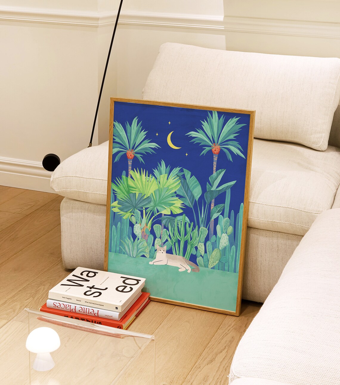 Tropical Plant And Cat Botanical Cat Art Print - Image 3