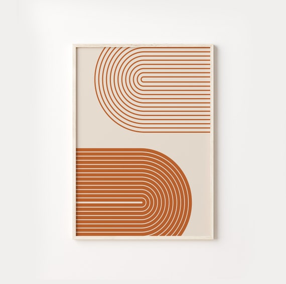 Retro Arch Earth Tones Poster Boho Minimalist Wall Art Abstract Art Modern Art Print