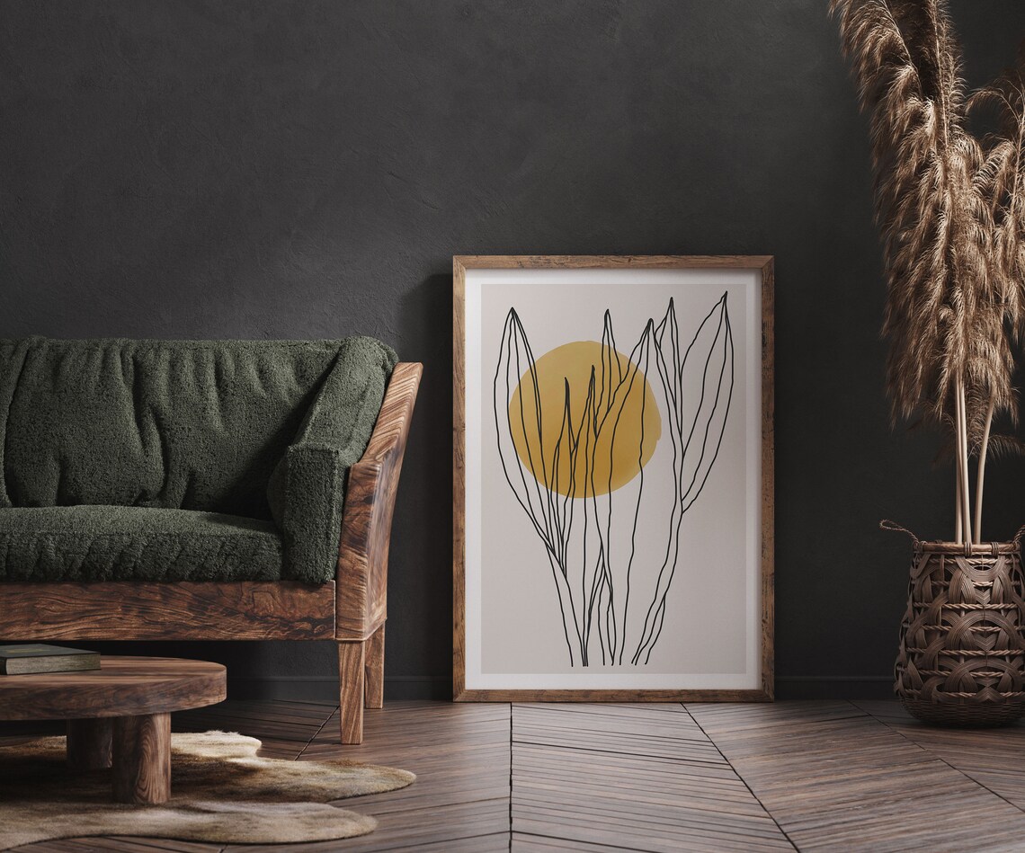 Botanical Wall Art, Contemporary Minimalist Print