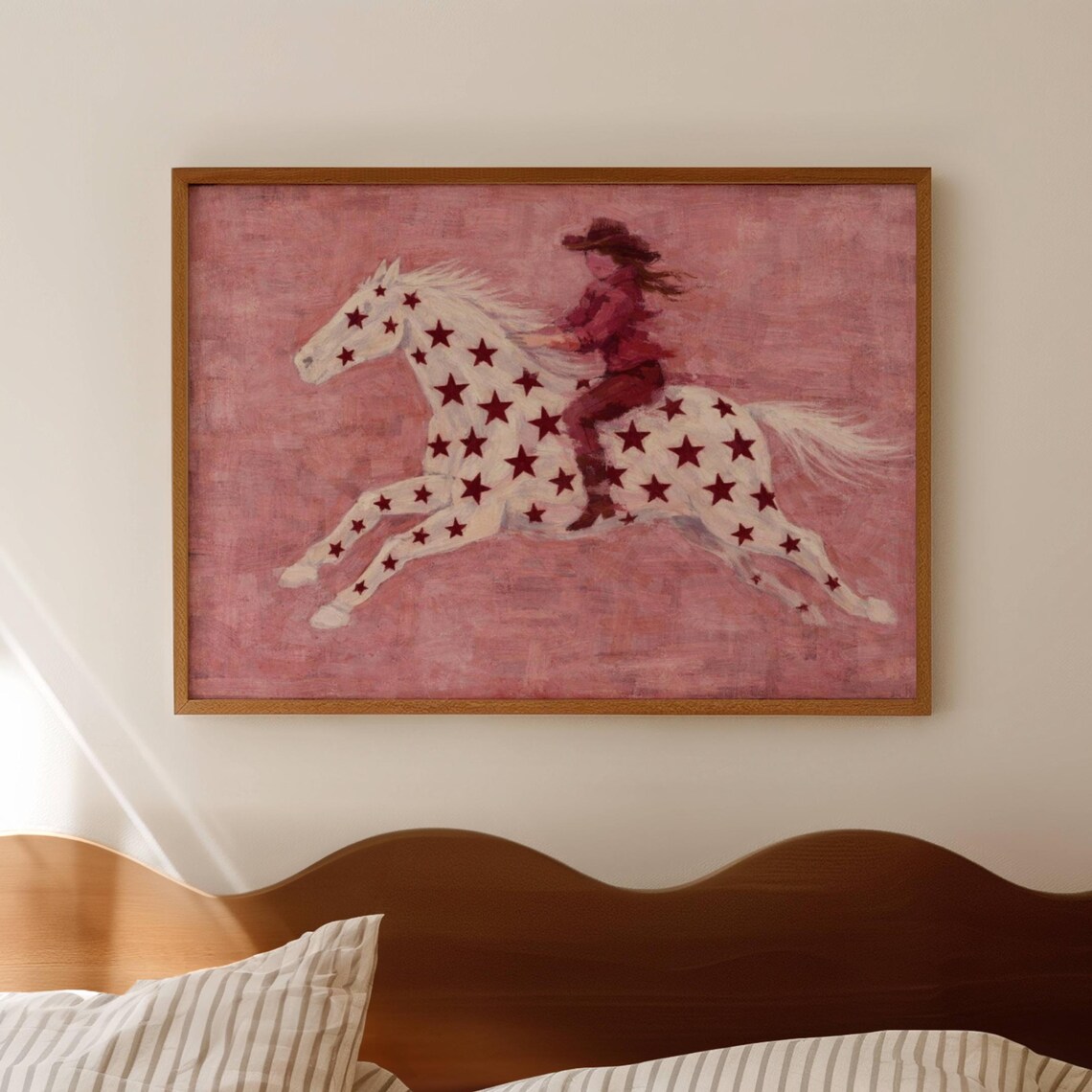 Abstract Star Patterned Horse, Mid-Century Poster