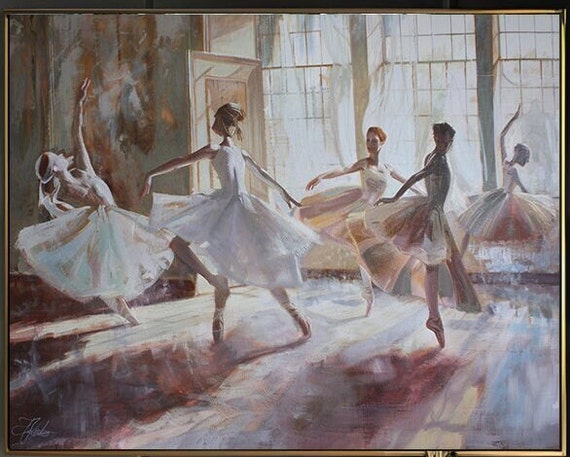 Ballerina Vintage Painting Ballet Dancer Art Print 1886 Dance Studio Style L Oil Panting L L 5 Sizes Available L 008