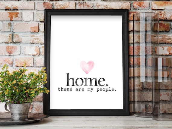 Rustic Home Sign, Family Heart Wall Art Print