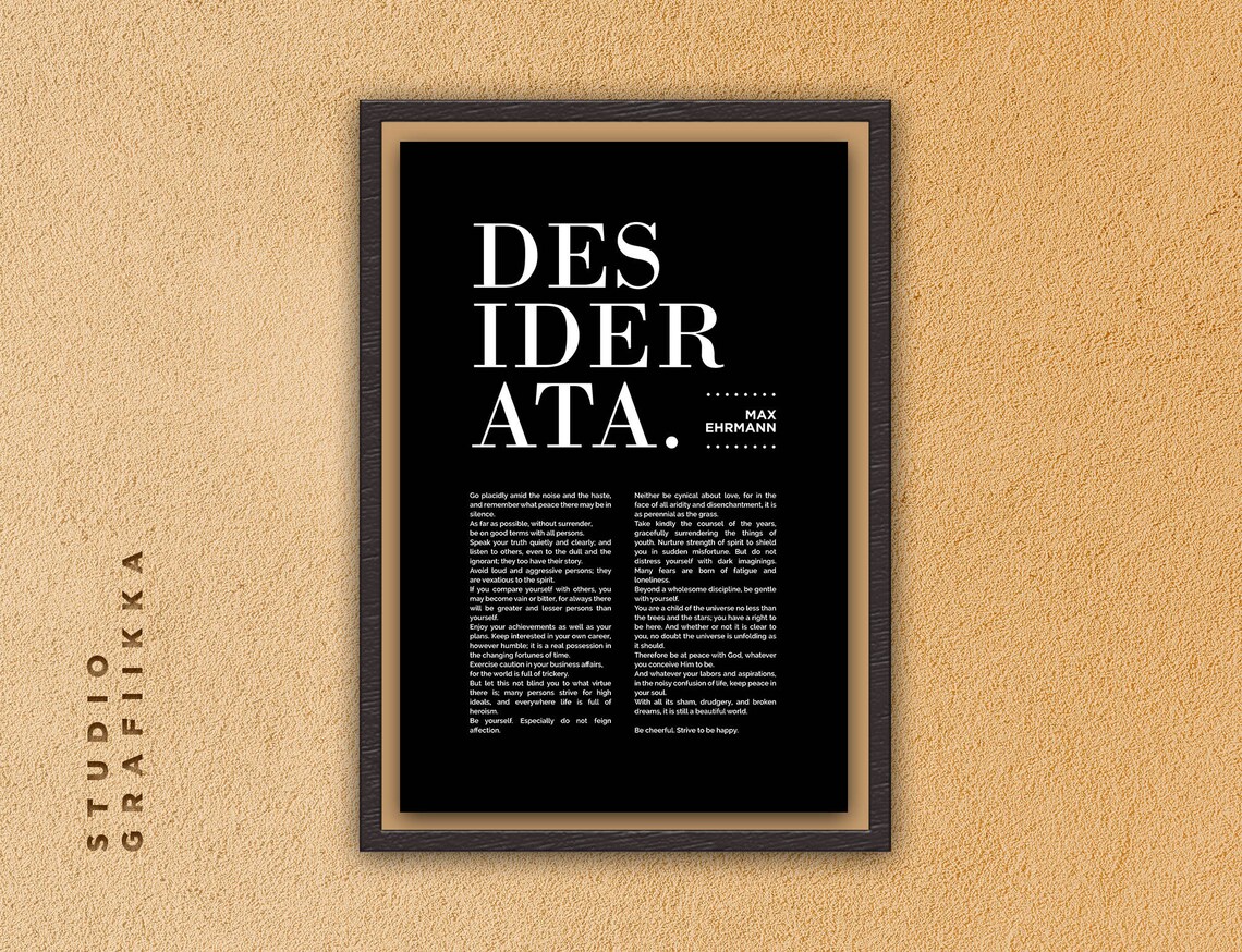 Desiderata, Max Ehrmann Typographic Art Print - Image 2