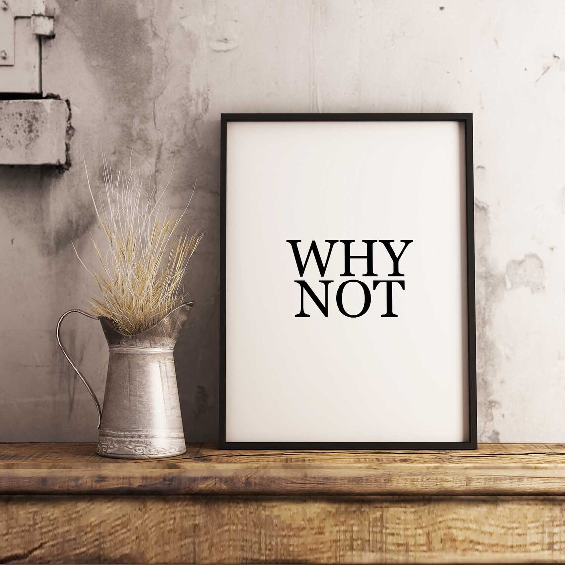 Why Not Print Unframed Poster Minimalist Poster Typography Black And White Quirky Adventurous Modern Living Room Art - Image 2