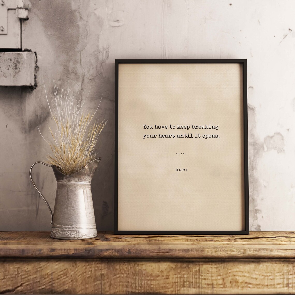 Rumi Keep Breaking Your Heart Until It Opens Typewriter Poster - Image 3