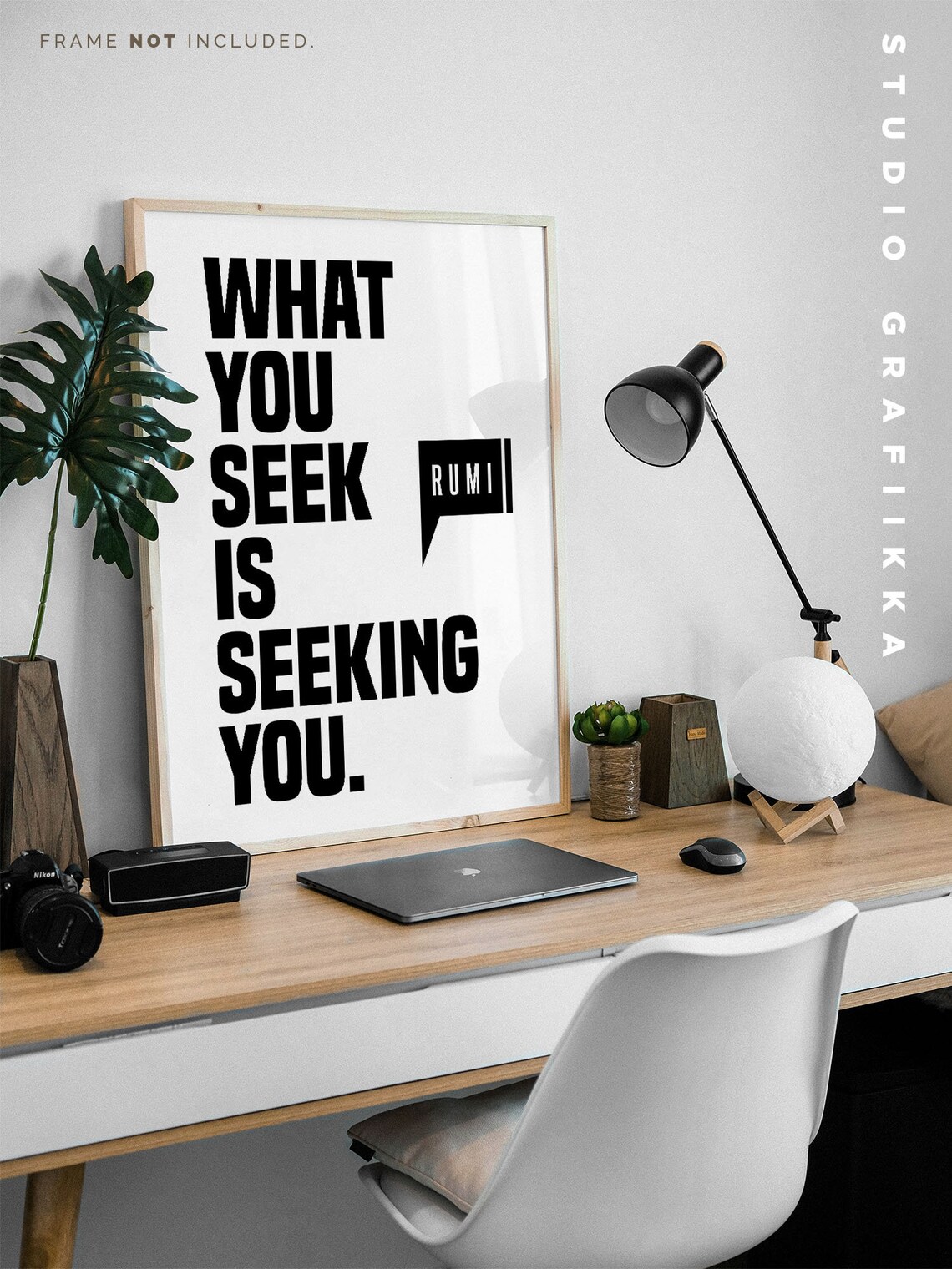 Rumi What You Seek Is Seeking You Inspirational Quote Wall Art - Image 2