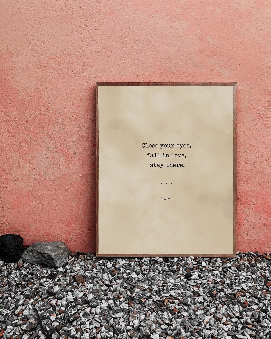Rumi Close Your Eyes Fall in Love Stay There Typewriter Poster - Image 2
