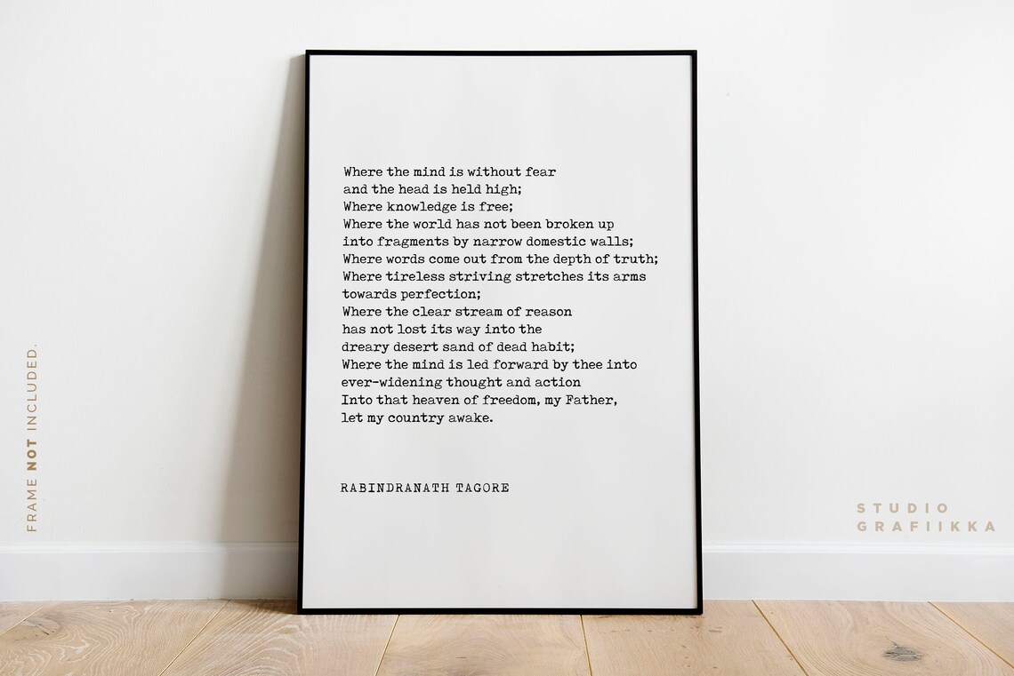 Where The Mind Is Without Fear, Tagore Poem Poster - Image 2