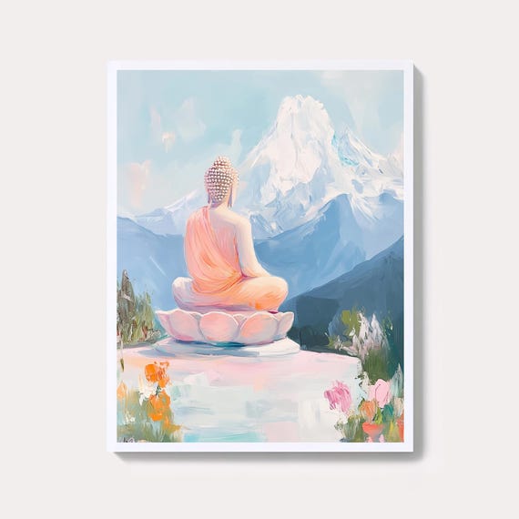 Buddha Watercolor Print Zen Meditation Art Multiple Sizes