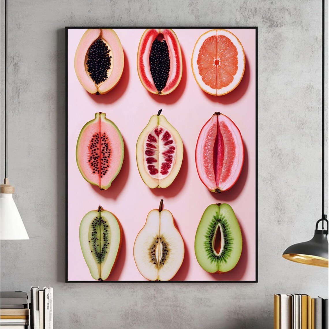 Sliced Feminine Fruit Vintage Empowerment Art Print