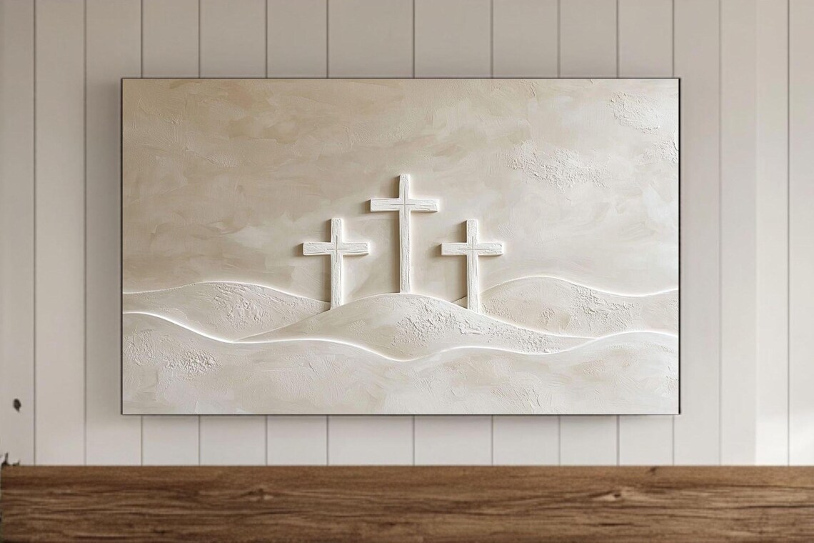 Golgotha Christian Cross Minimalist Religious Art Print