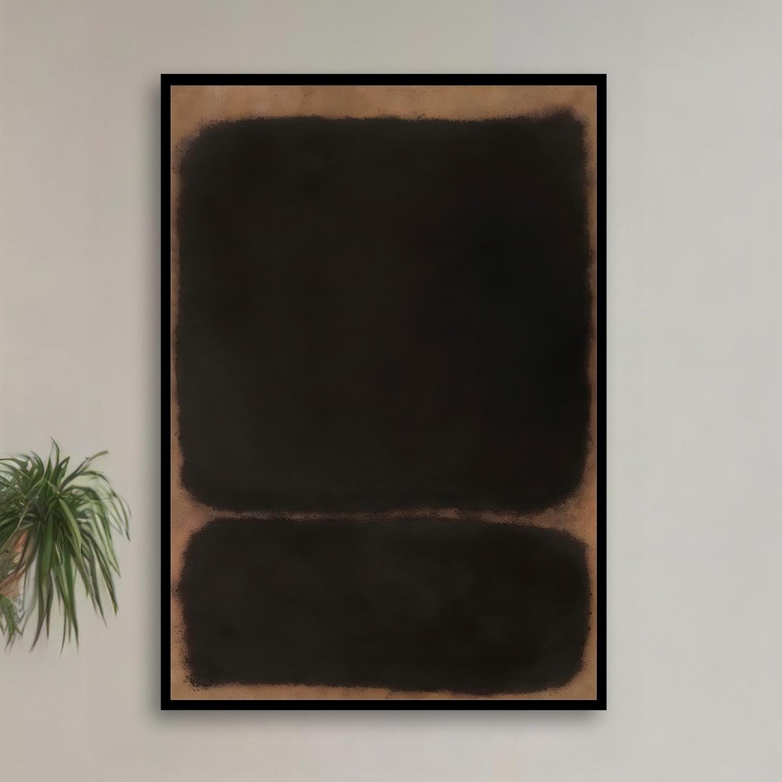 Rothko Style Black Charcoal Color Field Abstract Minimalist Poster