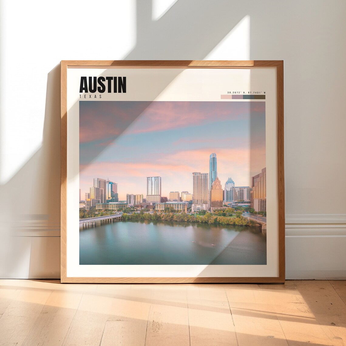 Austin Texas Travel Poster, Texas Wall Art Print