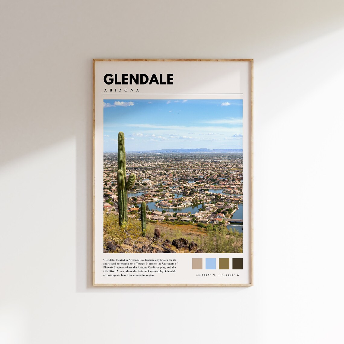 Glendale Arizona Travel Poster, Home Decor Art