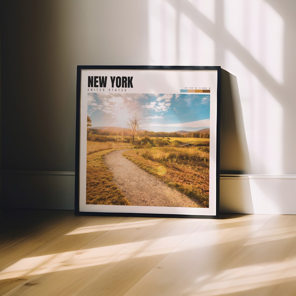 Upstate New York Countryside Path Golden Sunset Nature Travel Poster - Image 3