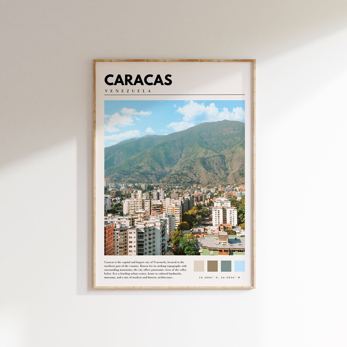 Caracas, Venezuela Travel Poster, City Photography