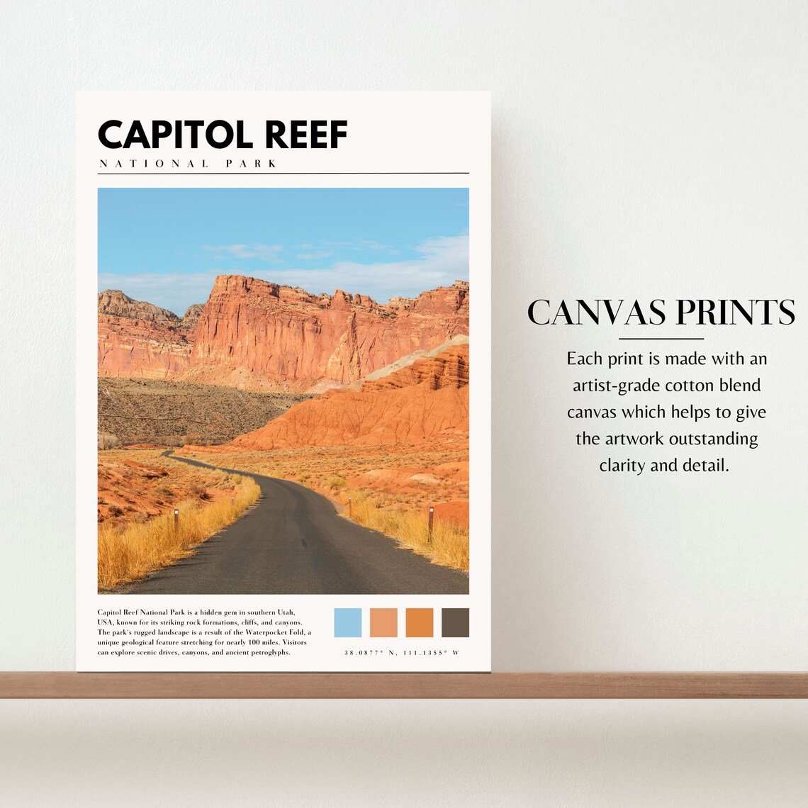 Capitol Reef Utah Travel Poster, Landscape Art Print - Image 2