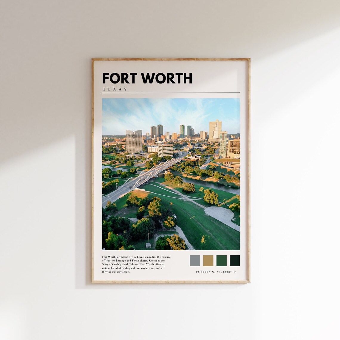 Fort Worth Texas Travel Poster, City Wall Art